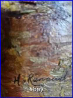 H. Renaud (1921-1990) Huile Sur Toile D'origine Signée Quai Du Louvre