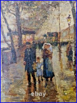 H. Renaud (1921-1990) Huile Sur Toile D'origine Signée Quai Du Louvre