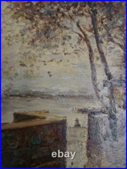 H. Renaud (1921-1990) Huile Sur Toile D'origine Signée Quai Du Louvre