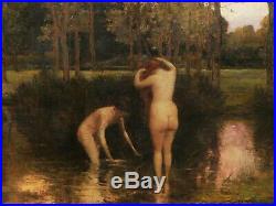 Henri THIEROT tableau symboliste baigneuses femme nue paysage symbolisme COROT