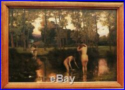 Henri THIEROT tableau symboliste baigneuses femme nue paysage symbolisme COROT