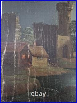 Henry Pether (1800-1865) Huile sur toile Lac au crépuscule peinture tableau art