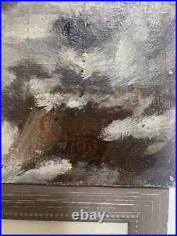 Huile Sur Toile 1927 Signé paysage Hivernal Peinture Russe tableau