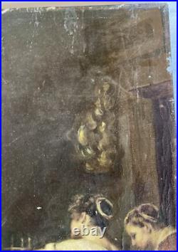 Huile Sur Toile Ancienne D'après Le Tableau De Diego Velasquez Les Fileuses