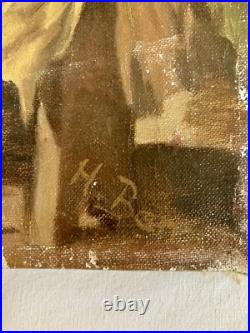 Huile Sur Toile Ancienne D'après Le Tableau De Diego Velasquez Les Fileuses