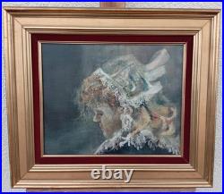 Huile Sur Toile De Christian Billet Signee Profil De Jeune Fille A La Coiffe