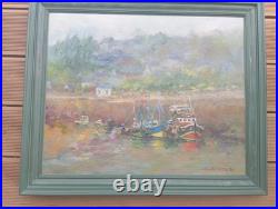 Huile Sur Toile Marine Bernard Delettre Honfleur Port De Peche