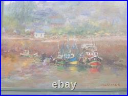 Huile Sur Toile Marine Bernard Delettre Honfleur Port De Peche