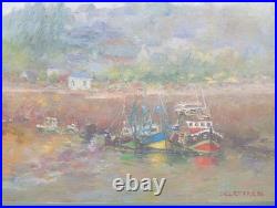 Huile Sur Toile Marine Bernard Delettre Honfleur Port De Peche