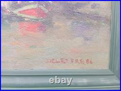 Huile Sur Toile Marine Bernard Delettre Honfleur Port De Peche