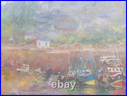 Huile Sur Toile Marine Bernard Delettre Honfleur Port De Peche