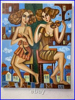 Huile sur Toile 12F 61x50 Isaac Kaplan Peintre russe Art Naïf