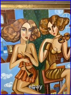Huile sur Toile 12F 61x50 Isaac Kaplan Peintre russe Art Naïf