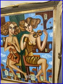 Huile sur Toile 12F 61x50 Isaac Kaplan Peintre russe Art Naïf