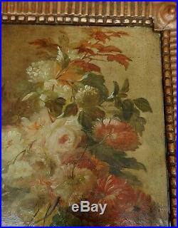 Huile sur Toile Bouquet de Fleurs, du XIXe, Bel état d'origine