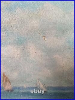 Huile sur Toile Décor Marin Fin XIXème