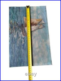 Huile sur Toile Décor Marin Fin XIXème Huile sur Toile Décor Marin Fin XIXème