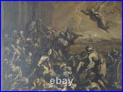 Huile sur Toile École Veneta Xvii Siècle 1600 Le Strage des Agneaux 70 X 56 CM