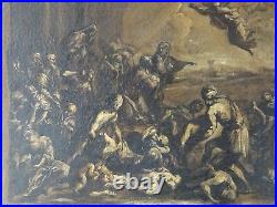 Huile sur Toile École Veneta Xvii Siècle 1600 Le Strage des Agneaux 70 X 56 CM