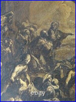 Huile sur Toile École Veneta Xvii Siècle 1600 Le Strage des Agneaux 70 X 56 CM