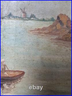 Huile sur Toile Fin XIXème Début XXème Décor Marin