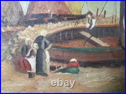 Huile sur Toile Fin XIXème Début XXème Décor Marin