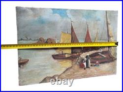 Huile sur Toile Fin XIXème Début XXème Décor Marin