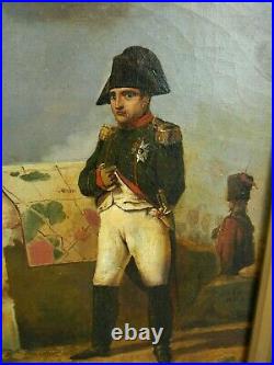 Huile sur Toile Napoléon Bonaparte à Charleroi par Gabé 1831 d'après Vernet