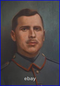 Huile sur Toile SOLDAT ALLEMAND WW1 Signé ADOLF RHEINERT 1879/1958
