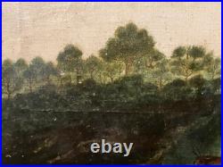 Huile sur toile Art populaire Ecole Française XVIII-XIXe Famille dans leur ferme Huile sur toile Art populaire Ecole Française XVIII-XIXe Famille dans leur ferme