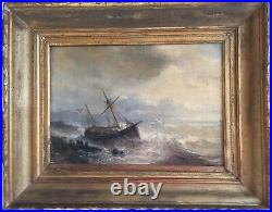 Huile sur toile. CLAYS Jean-Paul. (1819-1900). Marine. Scène de naufrage
