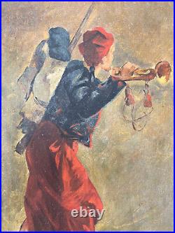 Huile sur toile Clairon zouave XIXe 33 X 22 Cm Attribuable à Isidore Pils