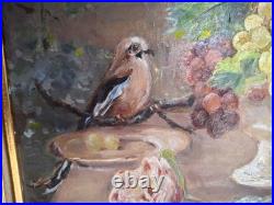Huile sur toile Contemporain Oiseaux Fruit