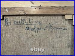 Huile sur toile École Italienne XXe vue de Milan signature en bas à gauche