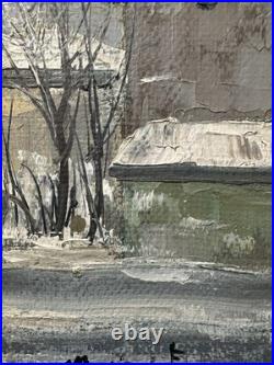 Huile sur toile École Italienne XXe vue de Milan signature en bas à gauche