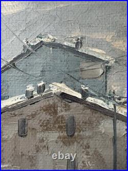 Huile sur toile École Italienne XXe vue de Milan signature en bas à gauche