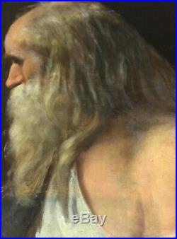 Huile sur toile Léonard de Vinci signé WEBER HENRIK (1818-1866) XIXEME