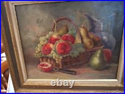 Huile sur toile Nature Morte. Ancienne. 41cmx 33 Cm