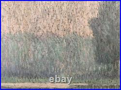Huile sur toile Paysage Pointilliste 1916 Signée en bas à gauche