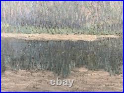 Huile sur toile Paysage Pointilliste 1916 Signée en bas à gauche