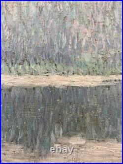 Huile sur toile Paysage Pointilliste 1916 Signée en bas à gauche
