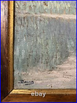 Huile sur toile Paysage Pointilliste 1916 Signée en bas à gauche