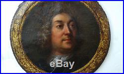 Huile sur toile Portrait de gentilhomme couronné de laurier XVIIIeme siècle
