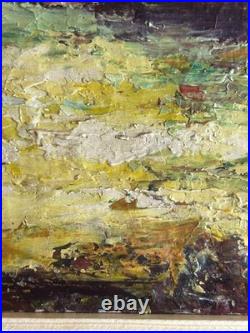 Huile sur toile Signée Kako Paysage de village Africain Impressionniste Huile sur toile Signée Kako Paysage de village Africain Impressionniste