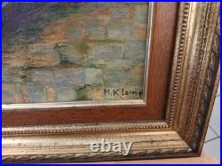 Huile sur toile (XIX- XXe) Péniches sur la Seine