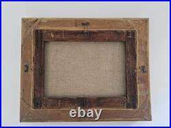 Huile sur toile XIX paysage marin tableau ancien cadre doré antique frame Huile sur toile XIX paysage marin tableau ancien cadre doré antique frame