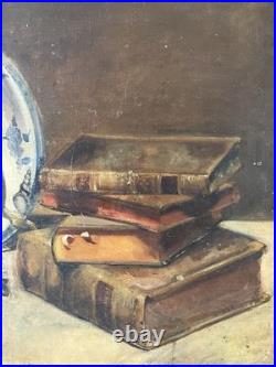 Huile sur toile XIXe impressionniste Nature morte au samovar Ecole Russe 54x65
