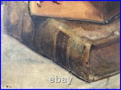 Huile sur toile XIXe impressionniste Nature morte au samovar Ecole Russe 54x65