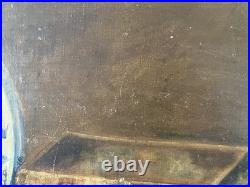 Huile sur toile XIXe impressionniste Nature morte au samovar Ecole Russe 54x65