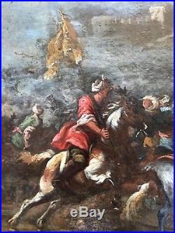 Huile sur toile (attaque Ottoman) entourage de Jacques Courtois 17ème siècle